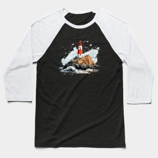 Lighthouse Seacoast Beauty Nature Ocean Discovery Baseball T-Shirt